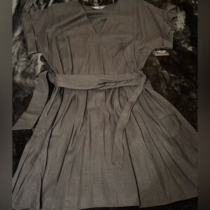 Simply Vera Wang Black Linen Midi Dress
